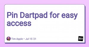 Pin Dartpad for easy access