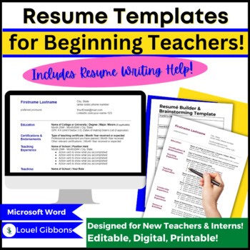 FIRST JOB TEACHER RESUME Template Student Intern Example Writing Guide Worksheet