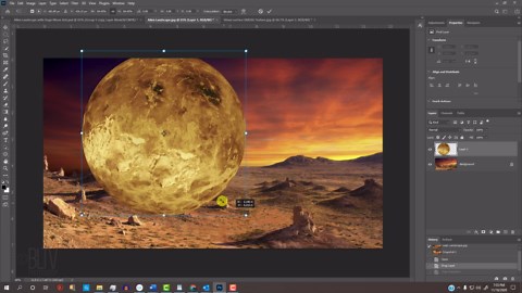 Photoshop: How to Add PLANETS to an Alien Landscape.
