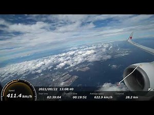 羽田空港から那覇空港BC517（B737-800）ノーカットスピード表示