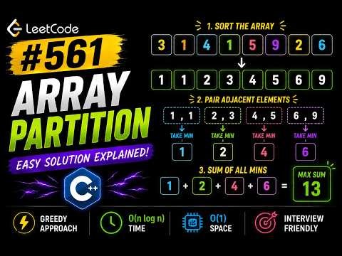 LeetCode #561 Array Partition | Easy Solution Explained (C++)