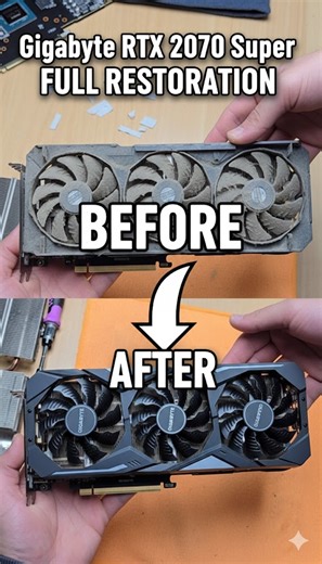 Gigabyte RTX 2070 Super Full maintenance, thermal paste and pads changing, renewed to pristine condition #RTX #nexuspctn | Nexus PC