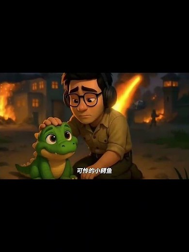 可怜的小鳄鱼竟然跟战斗机合体变异成了怪物#funny3danimals #3danimation #搞笑 #3d #longslidegame