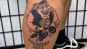 Optimistic Carlton fan’s giant 2023 premiership tattoo