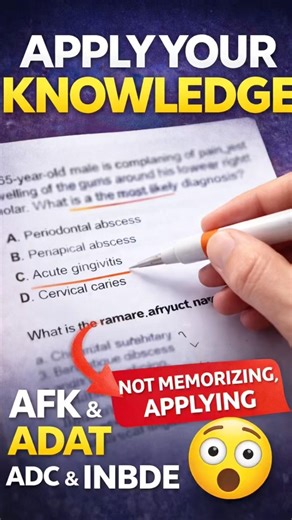 Stop Memorizing 😳 Start Applying (AFK | ADAT | INBDE | ADC) itdonline #dentaladmissiontest