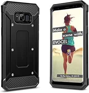 Galaxy S8 Explorer Series Case with Belt Clip Holster and Porthole Covers for Galaxy S8 (SM-G950) (2017 Release), Black