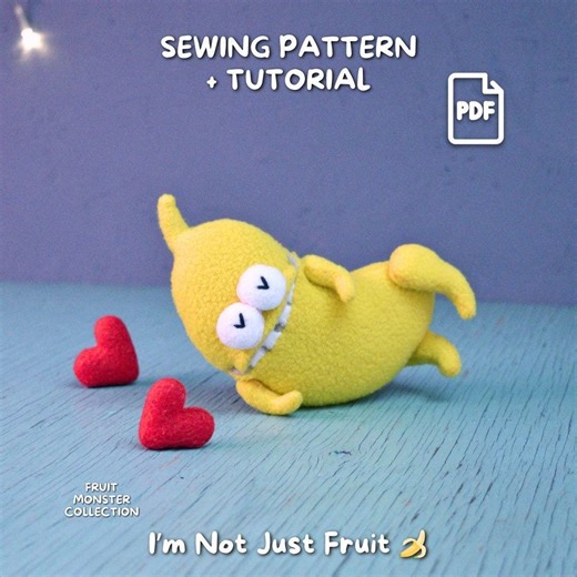 Raspberry Monster Plush Sewing Pattern PDF | Berry Character with Secret Pocket | Easy Sewing Toy
