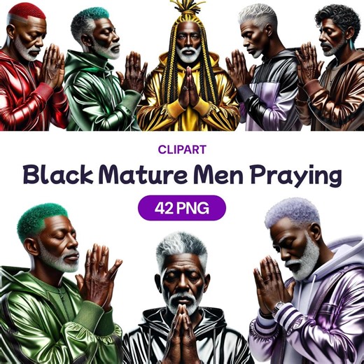 Black Mature Men Praying Clipart, Watercolor African American Religious Male PNG, Adult Christian Spiritual Prayer, Commercial Use License - Etsy