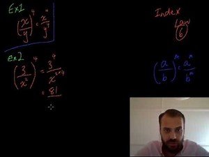 Index Law 6 - expanding brackets around a fraction raised to a power