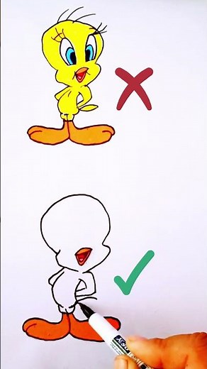 How to draw Tweety🐤 // Looney Tunes🐣 #myart #howtodraw #drawing