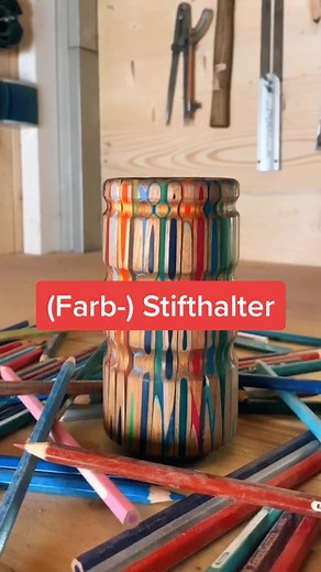Stifthalter aus Farbstift und Epoxidharz selbst gestalten