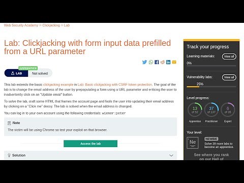 Web Security Academy | Clickjacking | 2 - Clickjacking with Form Input Data Prefilled