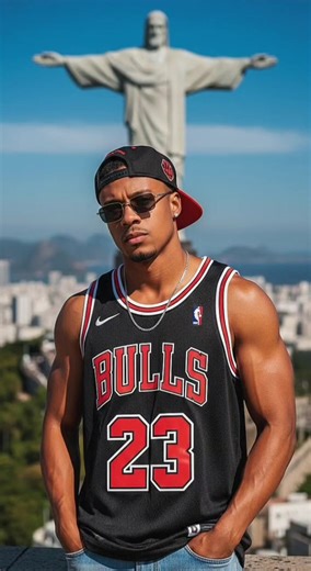 Retrato estilizado de hombre con jersey de los Bulls