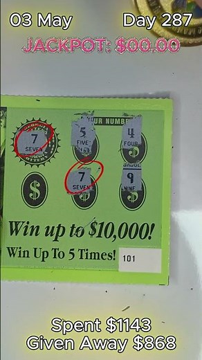 These scratch off tickets cost me $1,143 #lottery #scratchoff #honest
