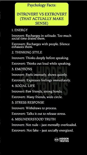 Introvert vs Extrovert – Psychology Facts That Actually 🧠⚖️ #PsychologyFacts #PersonalityTypes #CEO
