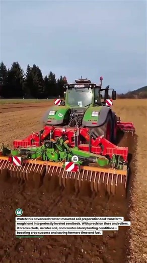 Precision Soil Prep Machine 🚜🌱 #SmartFarming #AgriTech #TractorPower