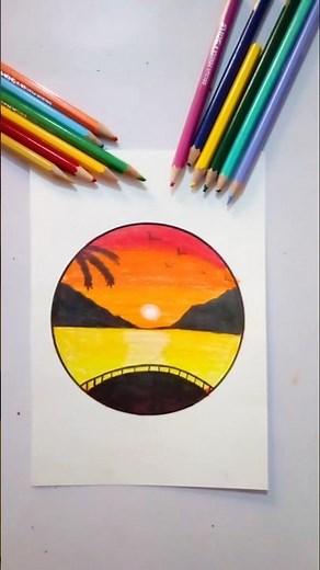 Easy pencil colour drawing || pencil colour drawing for beginners #shorts #ytshorts