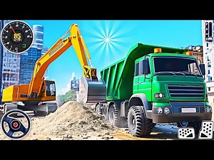 Road Construction Builder Game 3D - City Heavy Excavator and Bulldozer Driving | Android Gameplay