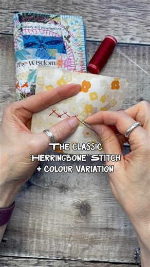 Hand embroidery: the Herringbone Stitch + variation
