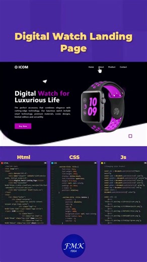 Digital Watch Landing Page | HTML | CSS | JavaScript