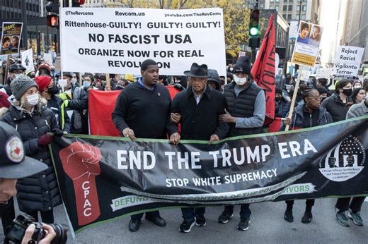 Protesters trace route Rittenhouse took in Kenosha