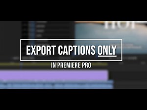 Export Captions only - in Premiere Pro