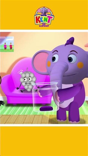 Five Cute Fruits Song - Grapes Fell Off the Bed 🍇#shorts #nurseryrhymes #kenttheelephant