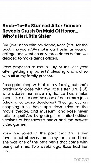 Bride-To-Be  Stunned After Fiancée 呂  Reveals  Crush On Maid Of Honor… Who’s Her Little Sister #trueconfessions #redditlife #confessiontime | Regina Phoebe | Facebook