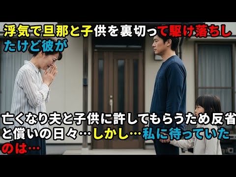 浮気で旦那と子供を裏切って駆け落ちしたけど彼が亡くなり夫と子供に許してもらうため反省と償いの日々…しかし…私に待っていたのは…