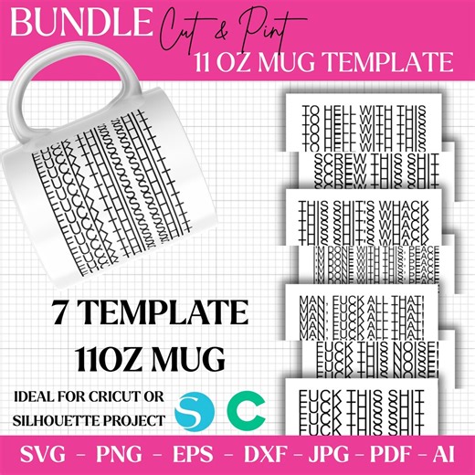 Fuck This Shit Mug Bundle, Hidden Message Mug, Funny Adult Humor Coffee Cup, Sarcastic Coworker Gift, Gag Gift for Office, Mug Wrap PNG SVG - Etsy