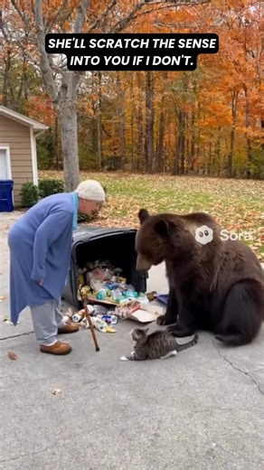 12K views · 70 reactions | Bear gets schooled by grandma and cat  | Between Words | Facebook