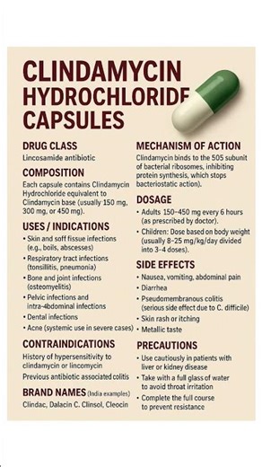 💊 Clindamycin hydrochloride capsule💊