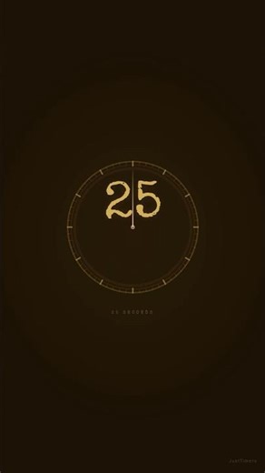 25s Silent Analog Clock Timer ⏰ 25 Second Countdown (No Sound) #Shorts