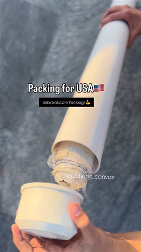 ‎Tahira Hashmi | فنکار‎ on Instagram: "How to Pack a painting in PVC Pipe [international shipping |Packing process | Homedecore |Handmade Art ] Artist @tahiras_canvas . #art #fyp #instagrowth #homedecore #wallartdecor"