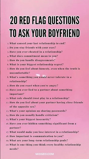 20 Red Flag Questions to Ask Your Boyfriend MidGeo #couplegames #relationship #relationshipadvice