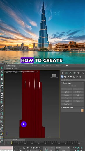 How to create 3D modeling of” Burj khalifa” in 3DS MAX EASILY! 🔥#mohossam.architect #3dsmaxmodeling #3ddesigners #3D #3dsmax #tipsandtricks #tips #tricks #fyp #foryoupage #course #tutorial #rendering #burjkhalifa #dubai