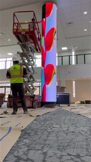 How to install 20ft soft flexible round Led video display wall