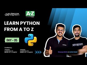 [LIVE] DAY 05 - Learn Python from A to Z | COMPLETE in 7 - Days