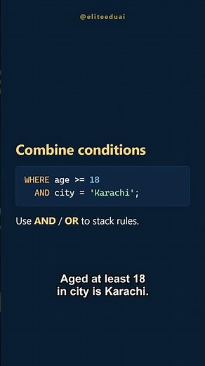 SQL WHERE — Filter Your Data 🔎 #sql #databases