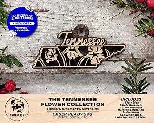 Tennessee State Flower Collection - Ornaments, Keychains & Signage Included - SVG, PDF, AI File Types - Works With All Lasers - Etsy