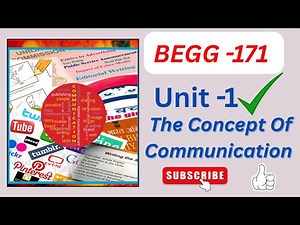 BEGG -171 \\\\ Unit -1 The Concept Of Communication #ignou #begg171 #communicationskills #ignoubooks