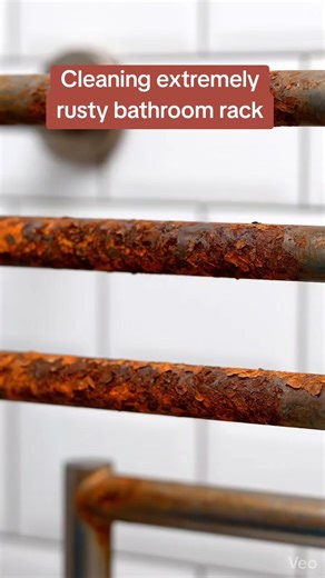 Cleaning extremely rusty bathroom rack #RustThings