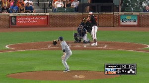 Trey Mancini gets hit down below, then doubles | 08/06/2021