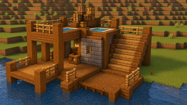How to Build a Lakeside House in Minecraft 🏞️ | Cozy Survival Base Tutorial