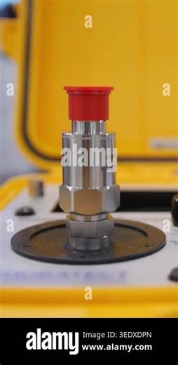 Industrial equipment on technology exhibition - the shaker calibration explosion proof portable, close up Stock Video Footage - Alamy