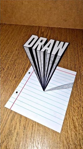 How to draw 3D "DRAW" real illusion on paper 😲😱 #draw #3dart #howtodraw #dibujo #artwork