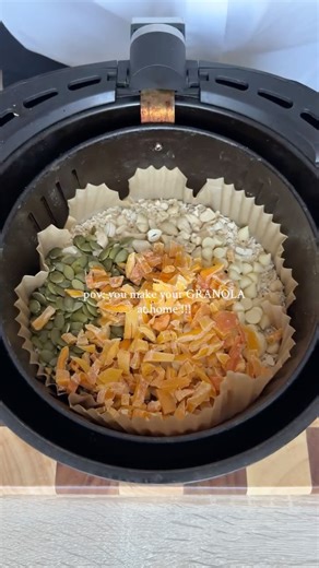 Jasmeet Anand | air fryer maximalism !!! Ingredients: - rolled oats @quakercanada - cashews - pumpkin seeds - white chocolate chips - dried mango -... | Instagram