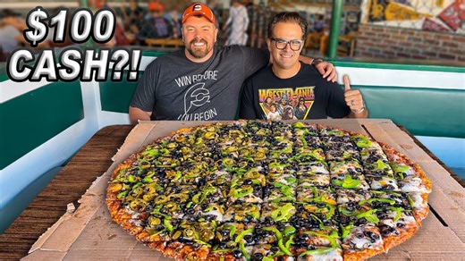 102K views · 2K reactions | I'm in Mission Viejo, California with my competitive eating friend Naader Freak Eating Reda to team up against the massive 28" XL Pizza Challenge hosted by BallPark Pizza Team. We've got 1 hour to finish and win our $40 pizza free plus $100 cash!! | Randy Santel | Facebook