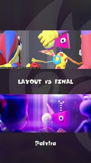 LAYOUT vs FINAL - Digital Circus Music Video 🎵 - "Don't Hug Me I'm Abstracting"