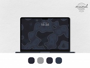 Dark Midnight Blue Contour Map Wallpaper - Abstract Topographic Design for Iphone, Ipad, and Desktop - 4K Background With Matching Icons - Etsy UK